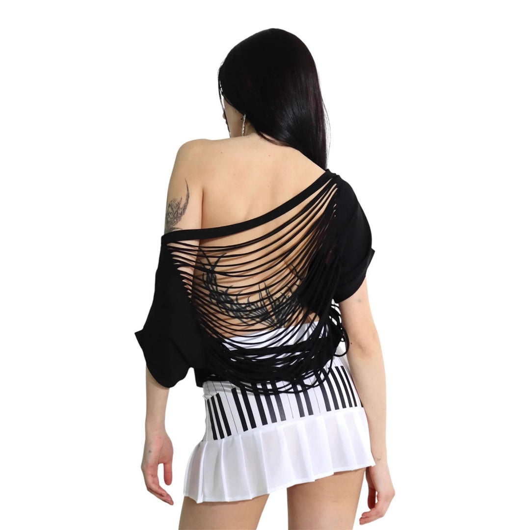 Women Oversized Shirt with Glittering Graphic Element StylebySassy