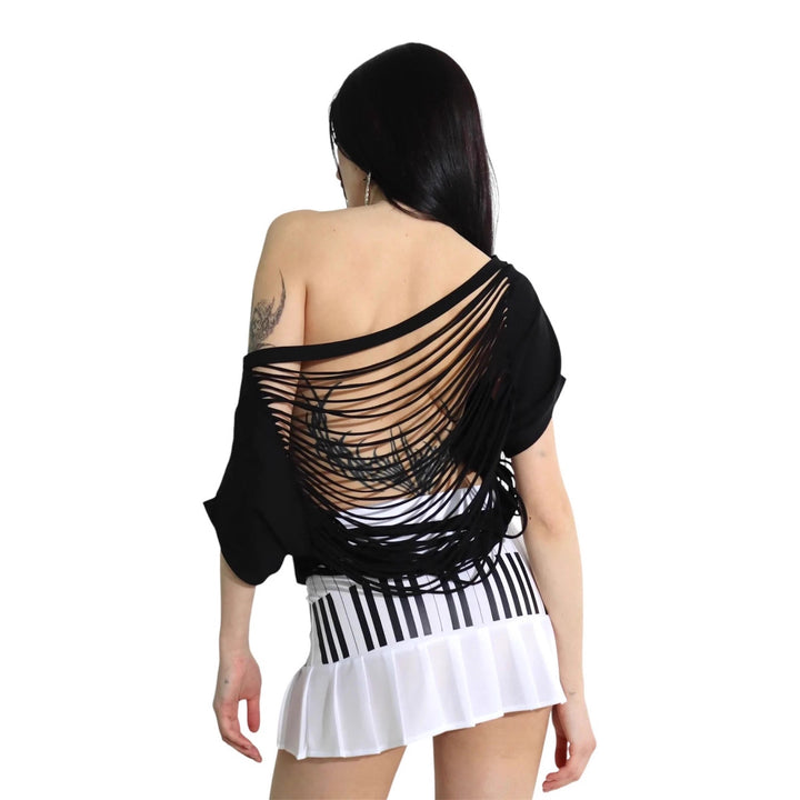 Women Oversized Shirt with Glittering Graphic Element StylebySassy