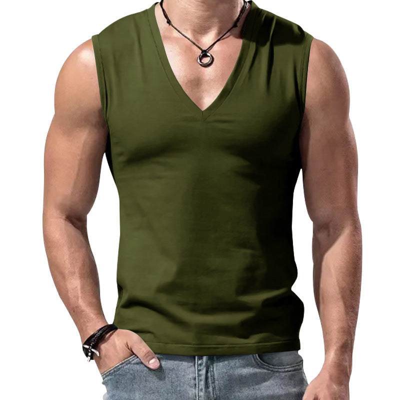 Men's form-fitting sleeveless V-neck muscle shirt StylebySassy