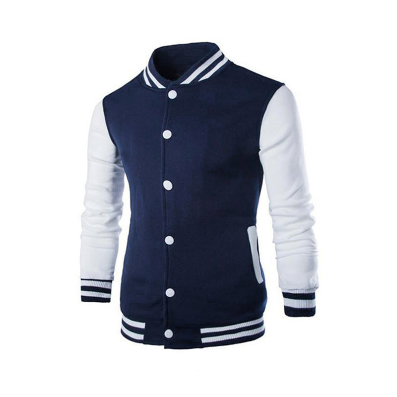 Men's classic college jacket in baseball style with contrasting sleeves and ribbed cuffs StylebySassy