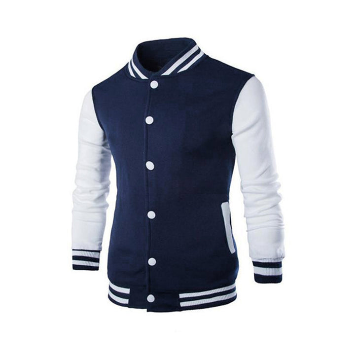 Men's classic college jacket in baseball style with contrasting sleeves and ribbed cuffs StylebySassy