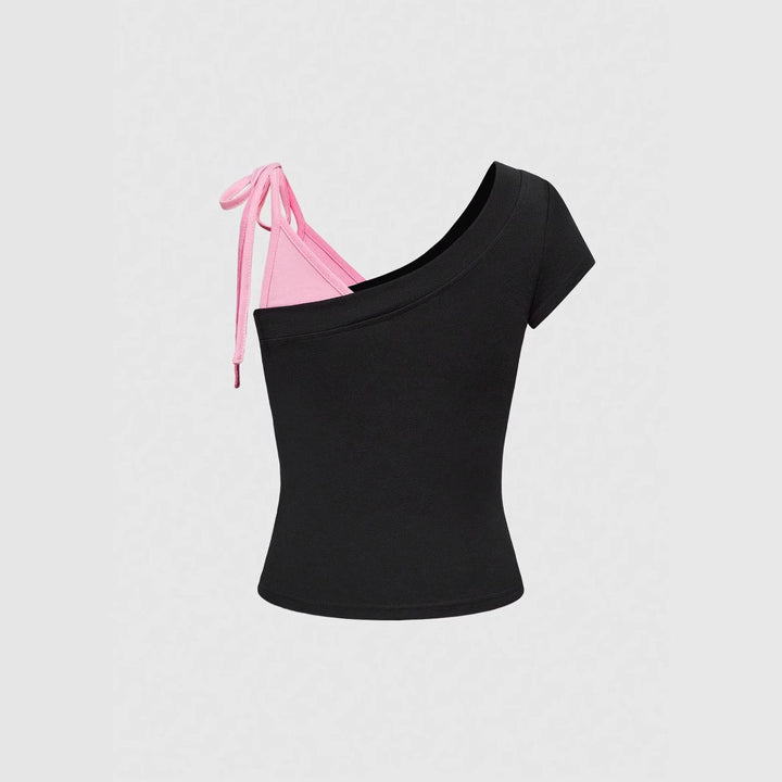 Women's Trendy Off-Shoulder Top with Impressive Graphic Design StylebySassy
