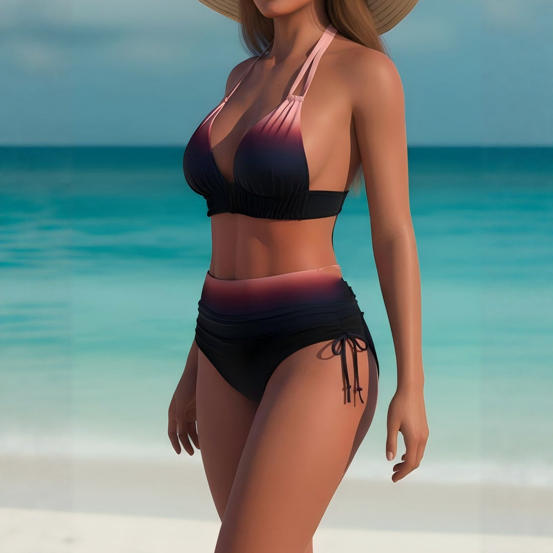 Women High-Cut Triangle Bikini with Adjustable Straps StylebySassy