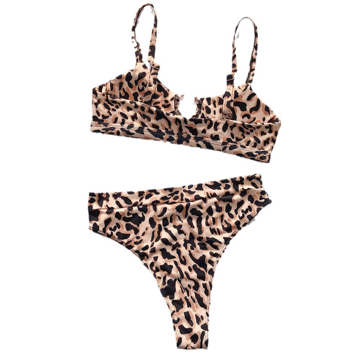 Ladies High-Waisted Bikini Set with Stylish Leopard Print StylebySassy