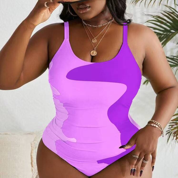 Women's One-Piece Swimsuit with Modern Camouflage Design StylebySassy