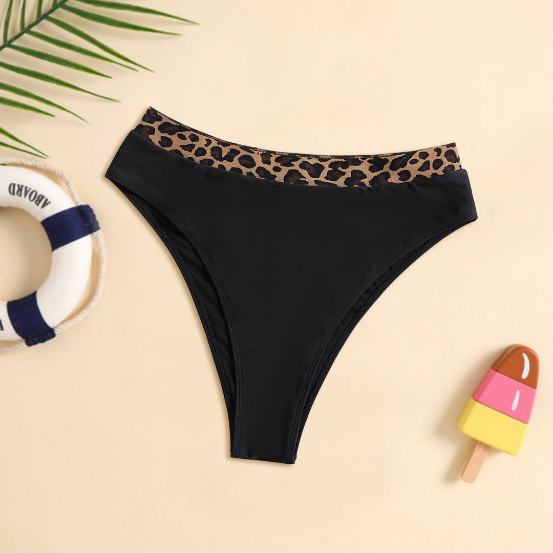 Women High-Waisted Bikini Bottom with Fashionable Leopard Print StylebySassy
