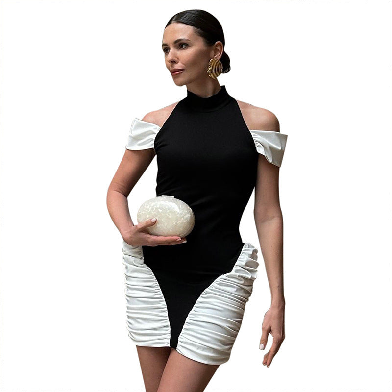 Women Figure-enhancing Dress with Continuous Ruffle Design StylebySassy