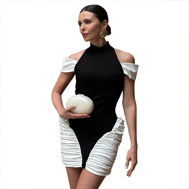 Women Figure-enhancing Dress with Continuous Ruffle Design StylebySassy