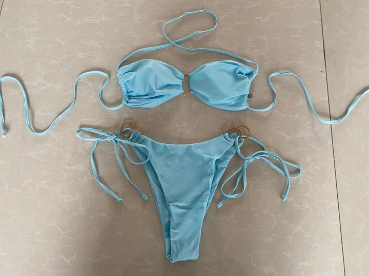 Women's bandeau bikini with decorative rings StylebySassy