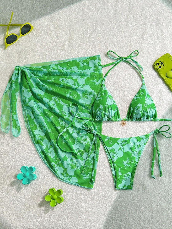 Women Triangle Bikini Set with adjustable straps and wrap StylebySassy