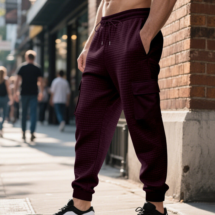 Men's quilted thermo lounge pants with functional pockets, drawstring and elastic waistband StylebySassy