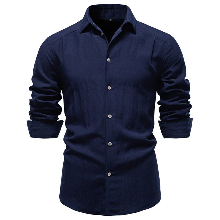 Men's structured linen shirt with Kent collar and tailored fit StylebySassy