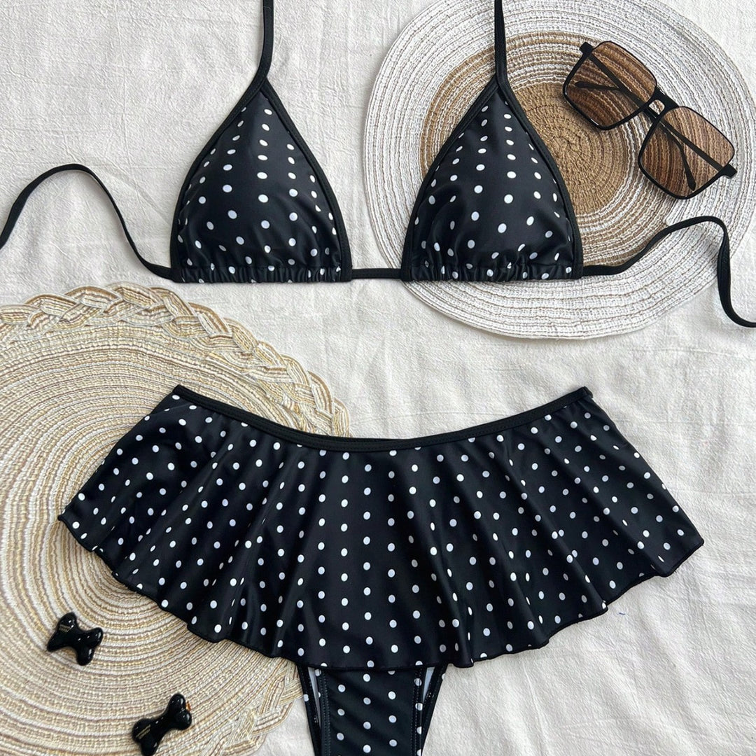 Women's Triangle Bikini with Ruffled Ruffle StylebySassy