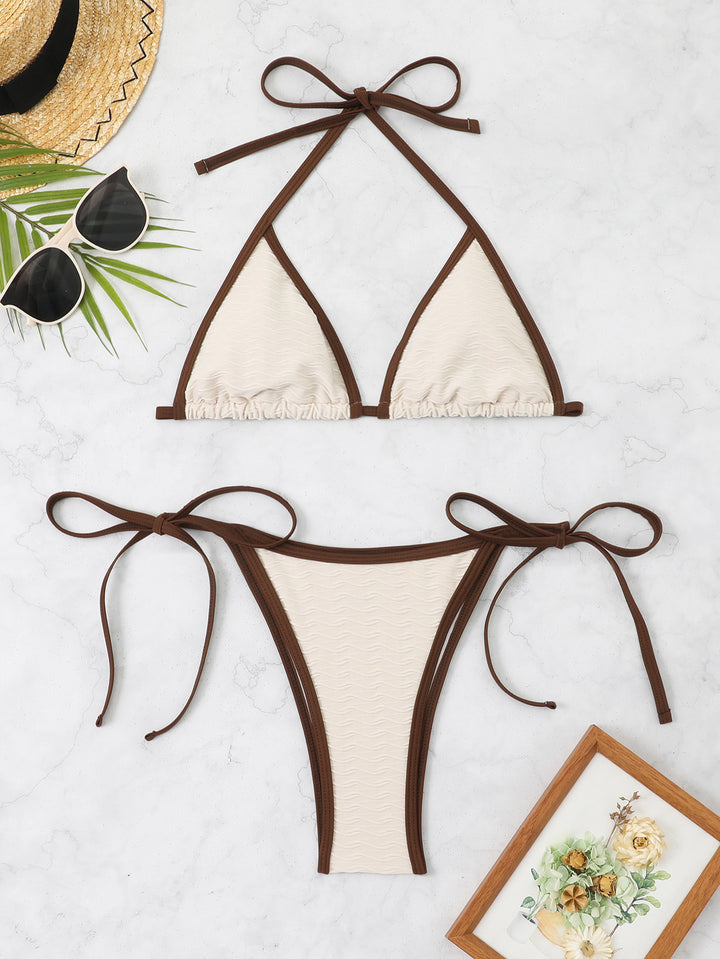Women's Triangle Bikini with adjustable straps and high-quality wave pattern StylebySassy