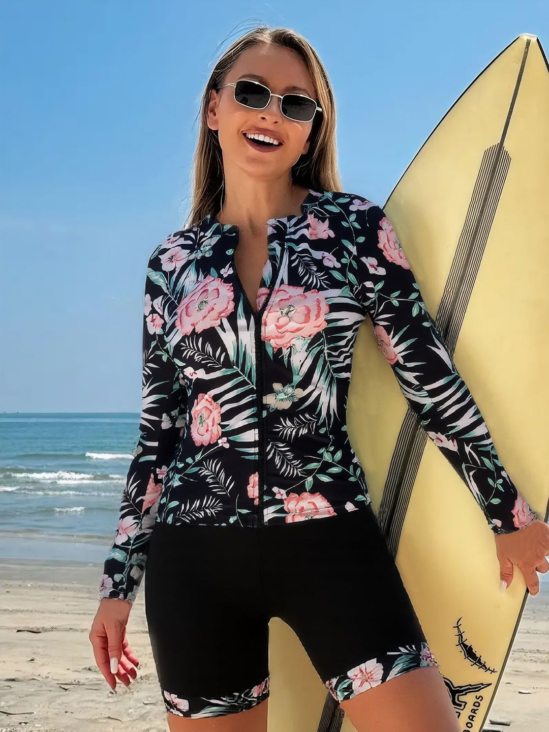 Women’s Surf Suit with Floral Design StylebySassy