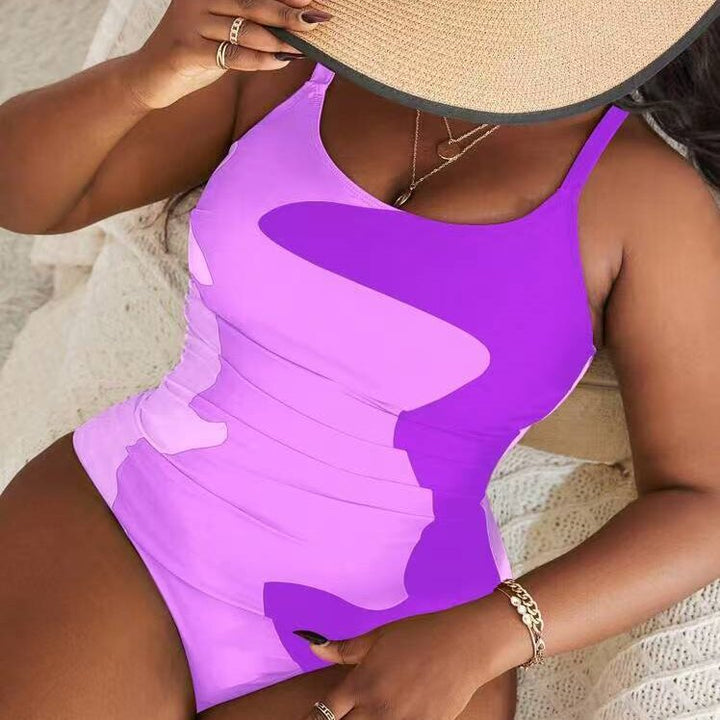 Women's One-Piece Swimsuit with Modern Camouflage Design StylebySassy