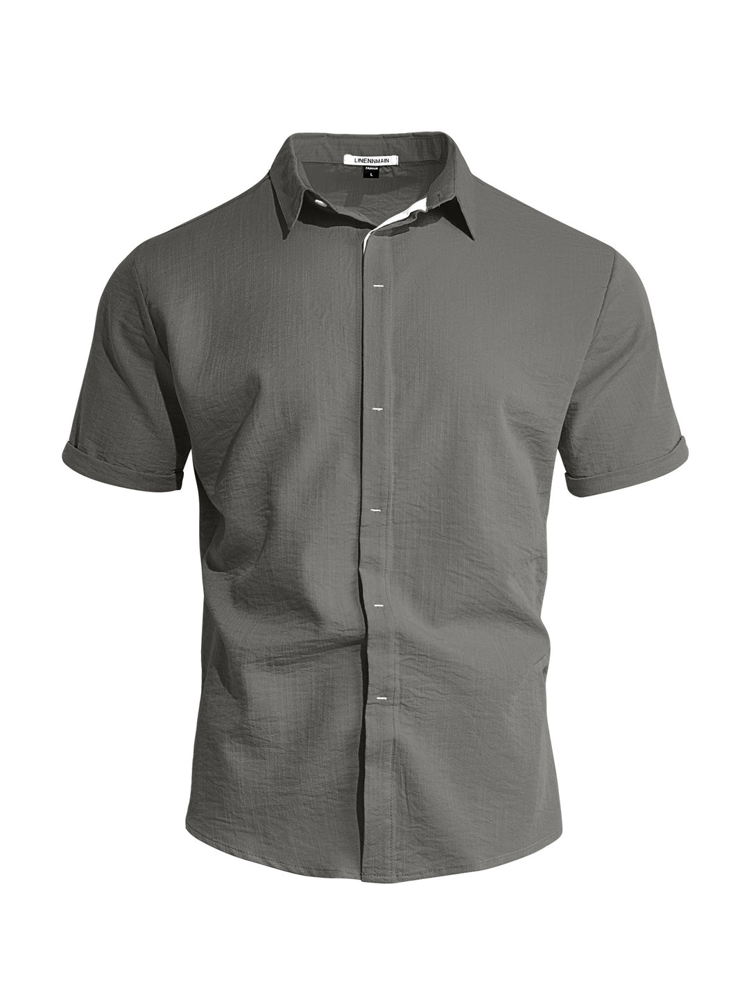 Men's breathable linen shirt with kent collar and rolled-up sleeves StylebySassy