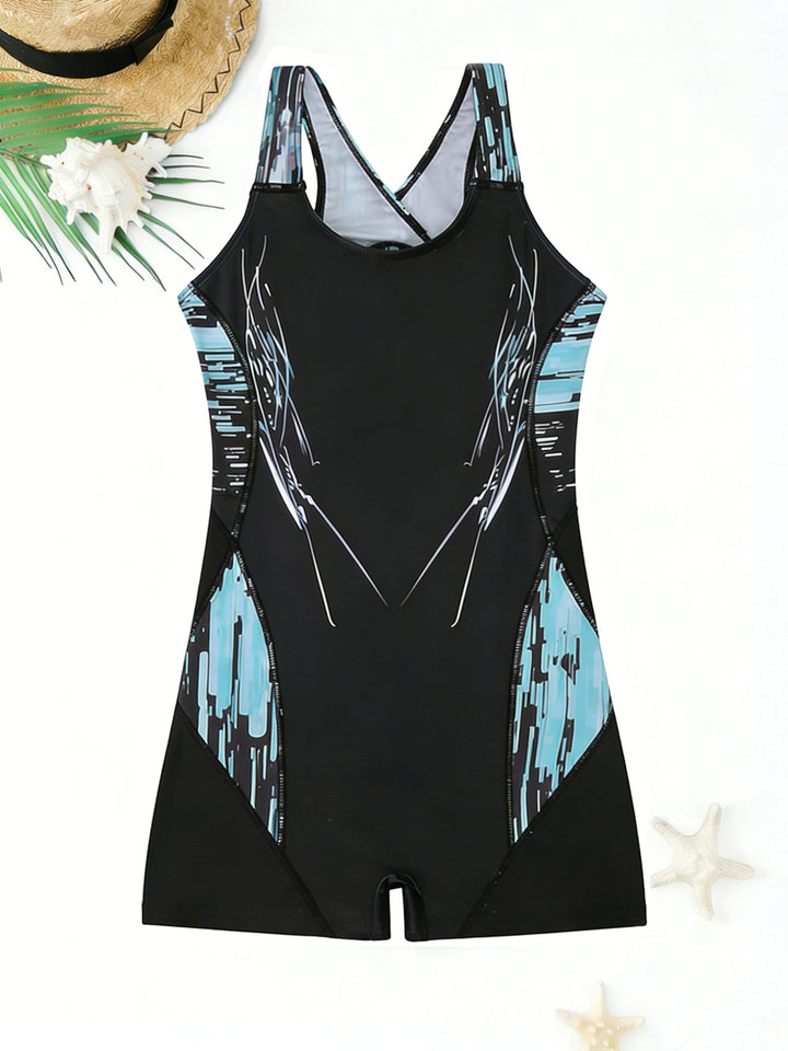 Women's sporty swimsuit with ergonomic cut and colorful design StylebySassy