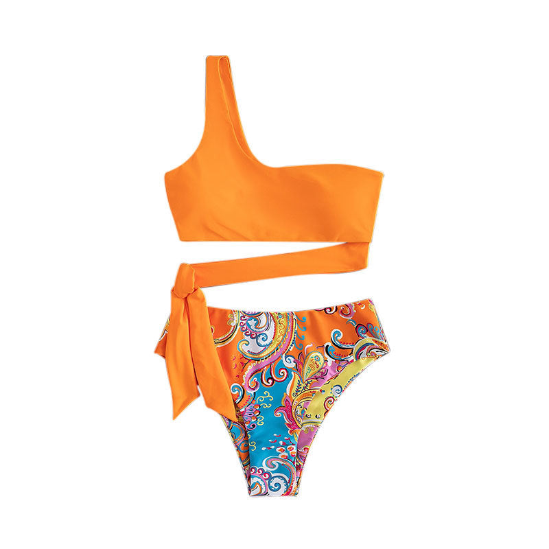 Ladies one-sided bikini with playful wrap waistband StylebySassy
