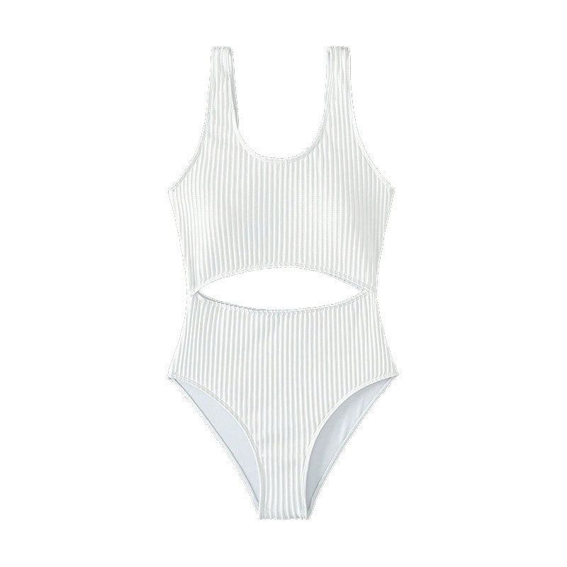 Women's one-piece swimsuit with modern cut-out and textured design StylebySassy