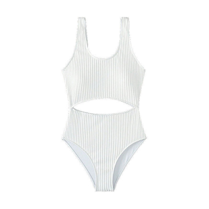 Women's one-piece swimsuit with modern cut-out and textured design StylebySassy