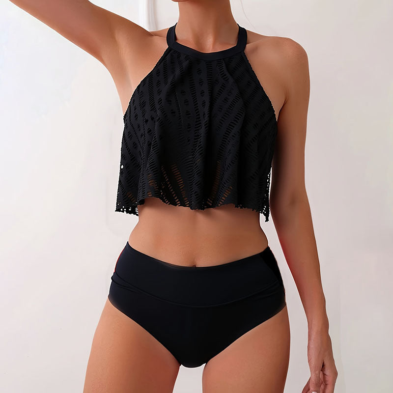 Women's High-Waisted Swimsuit with Stylish Overblouse Cut StylebySassy