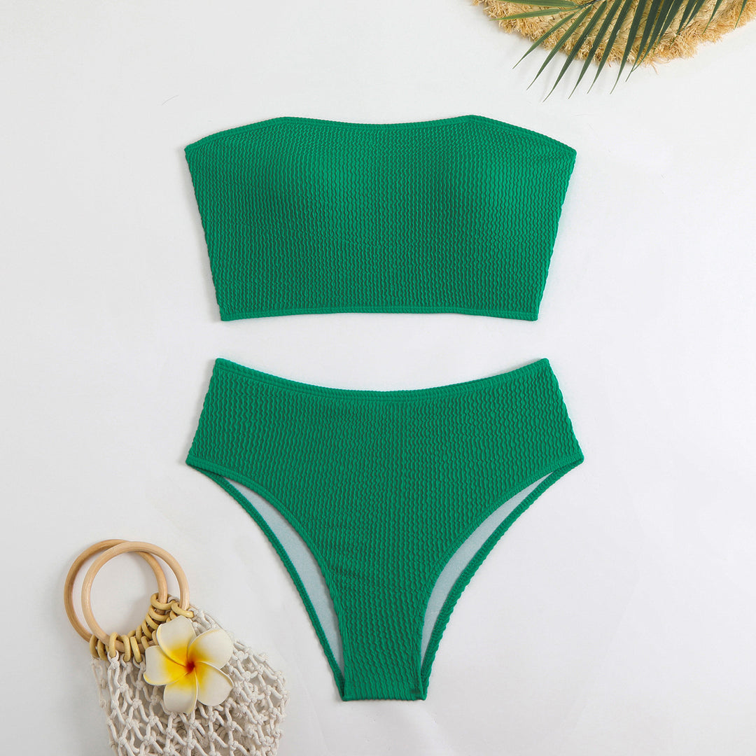 Women Crop Bikini Set with textured texture StylebySassy