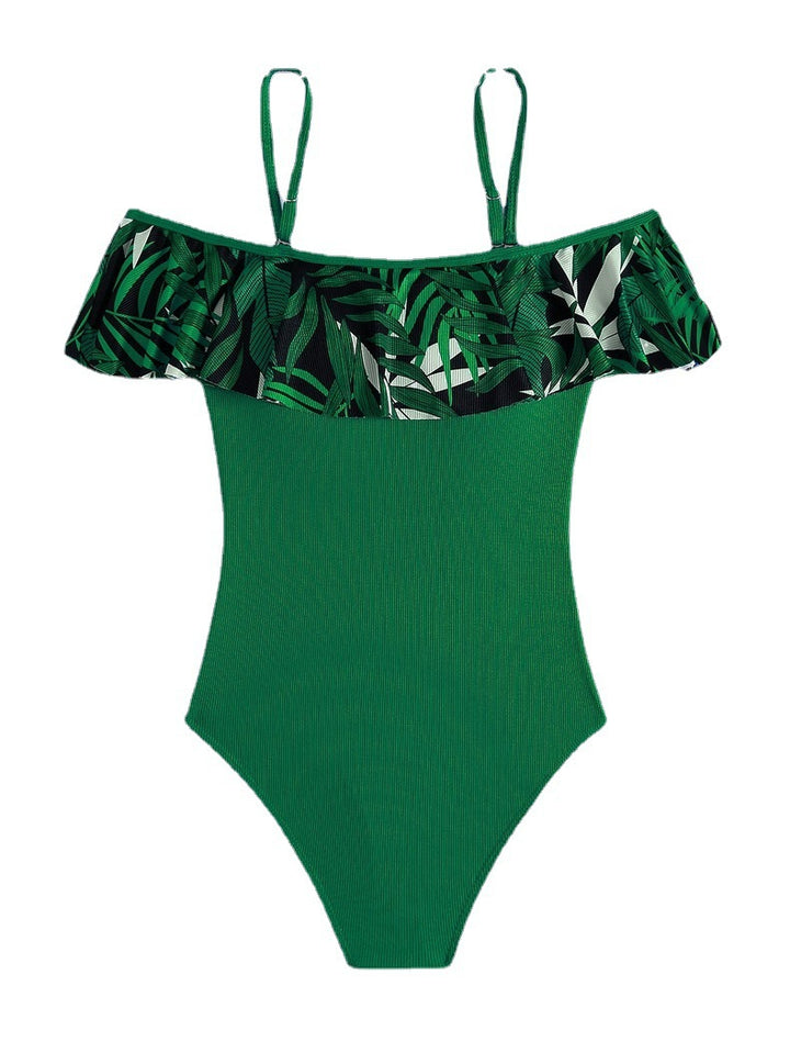 Women's One-Piece Swimsuit with Stylish Ruffles