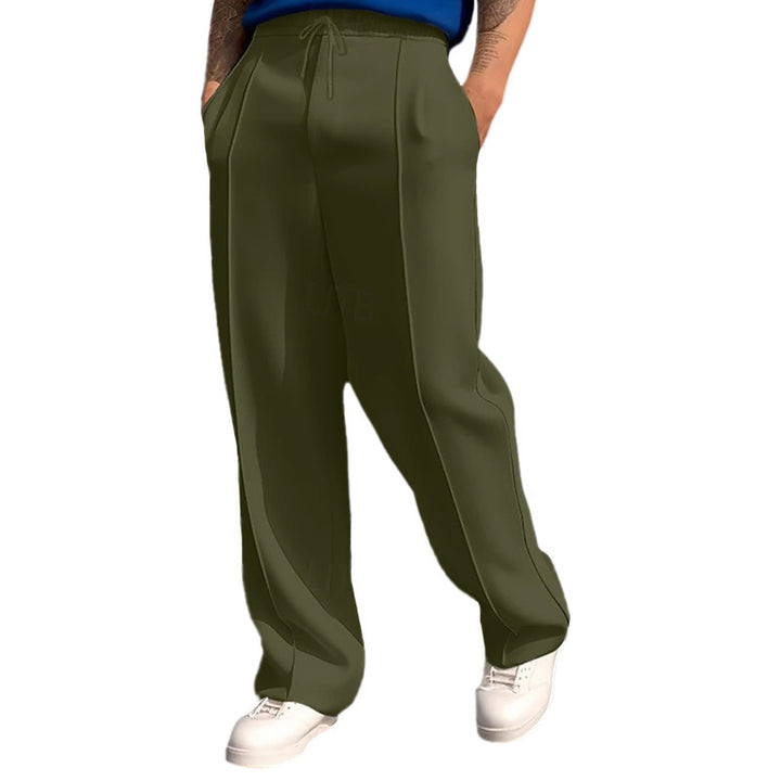 Men's narrow-cut joggers with drawstring and decorative crease StylebySassy