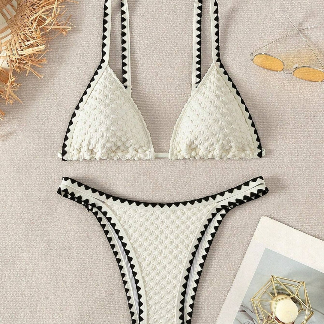 Women's Triangle Bikini with sophisticated crochet pattern StylebySassy