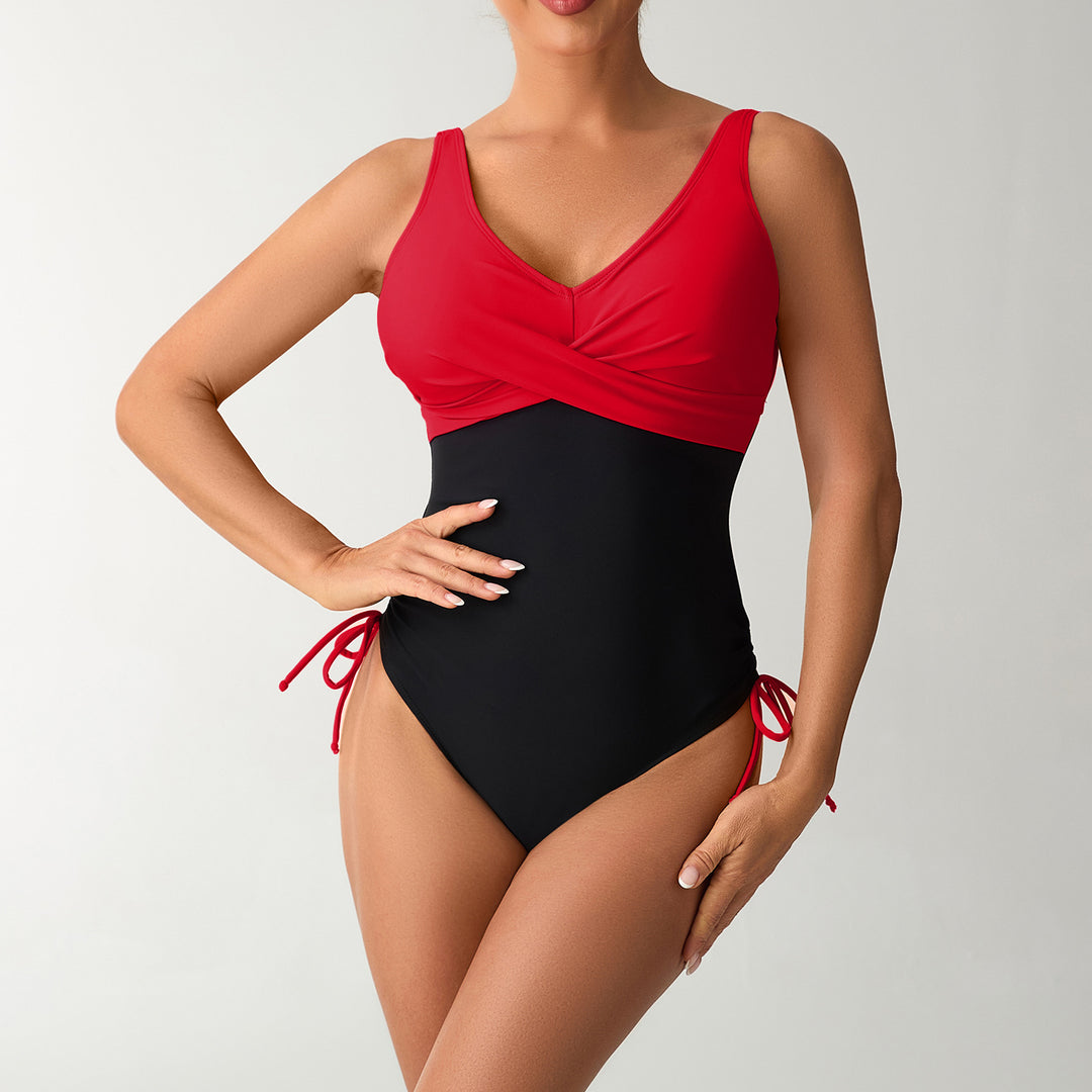 Ladies' one-piece swimsuit with fashionable wrap design StylebySassy