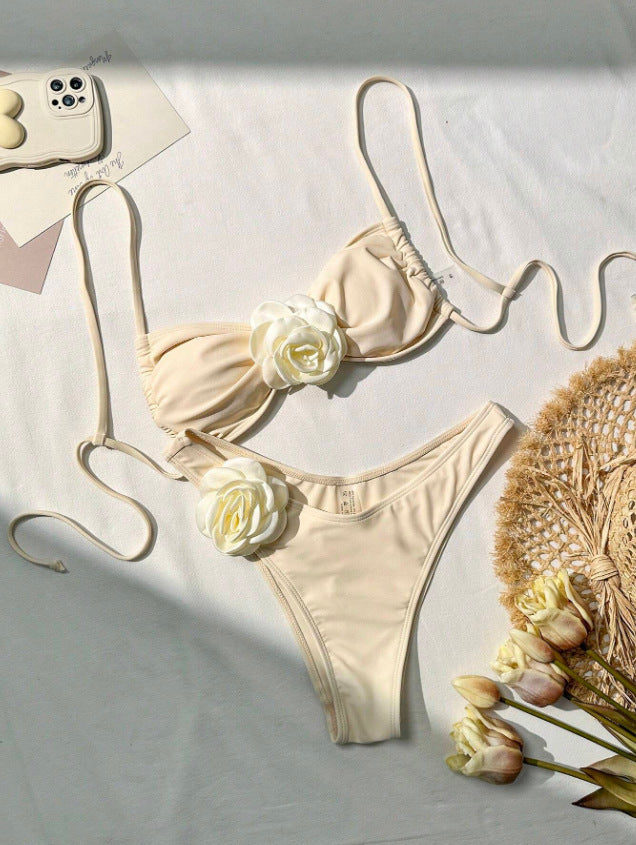 Women Bikini Set with elegant flower appliqué StylebySassy