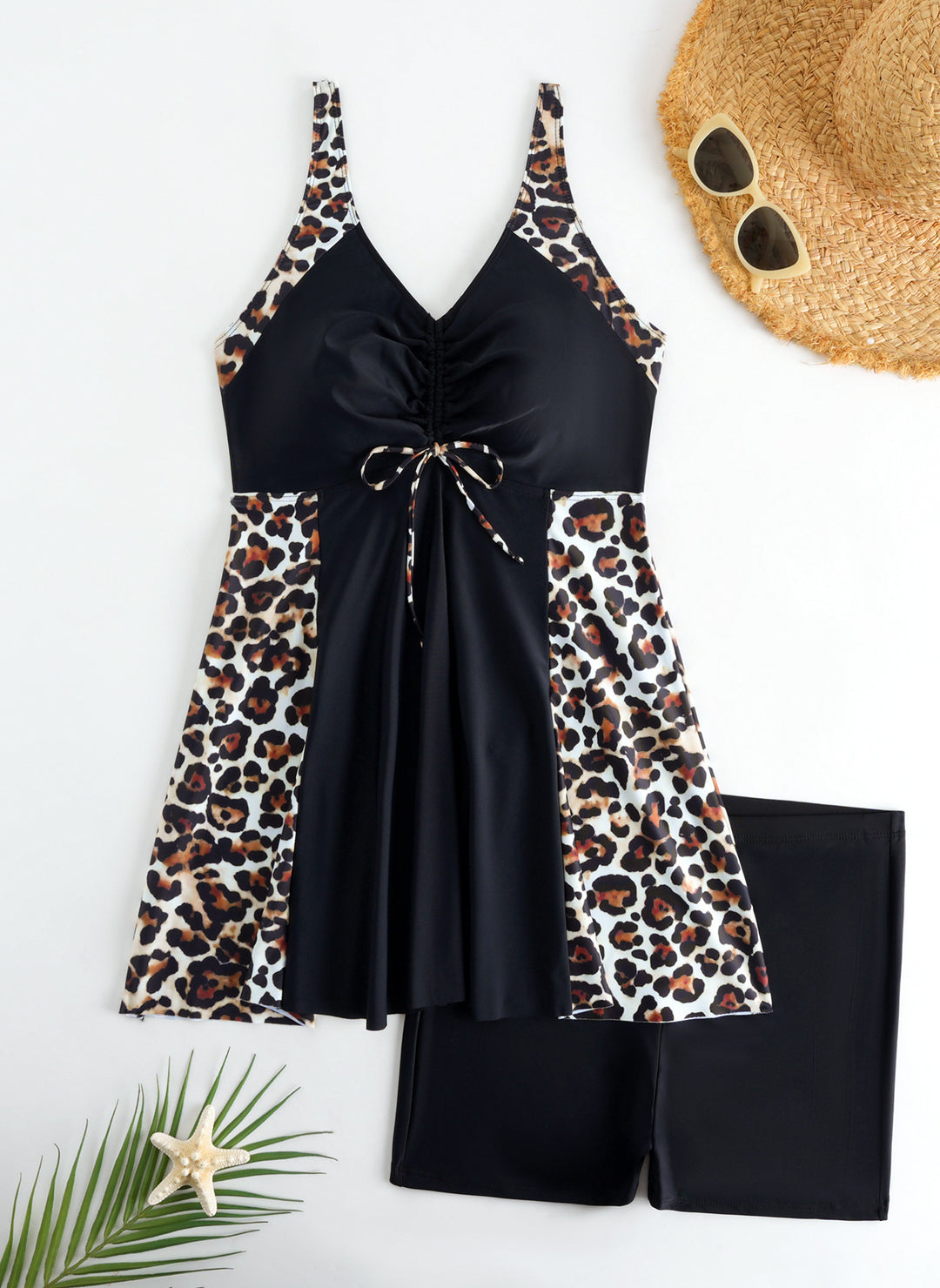 Women Beach Dress Swimsuit with Elegant Leopard Print StylebySassy