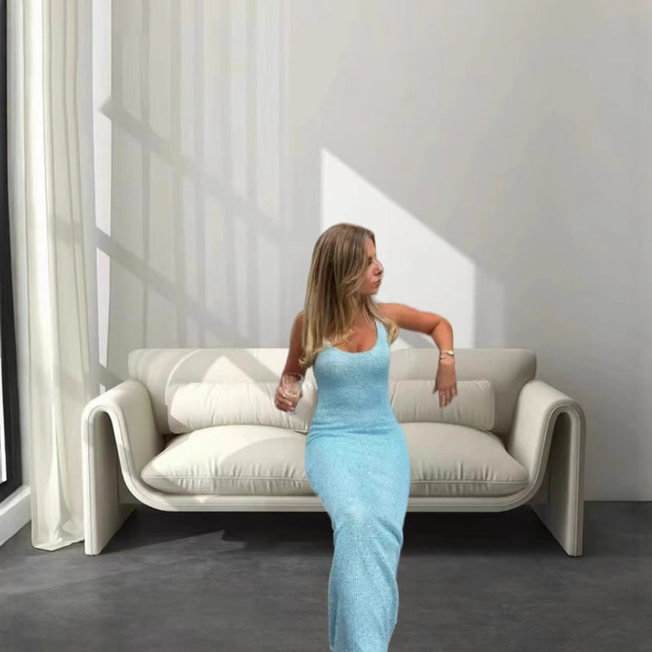 Women's column maxi dress with a slim, body-hugging fit and narrow straps StylebySassy