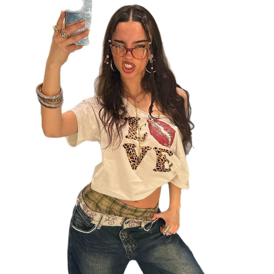Ladies Fashion T-Shirt with Creative Graphic Print StylebySassy