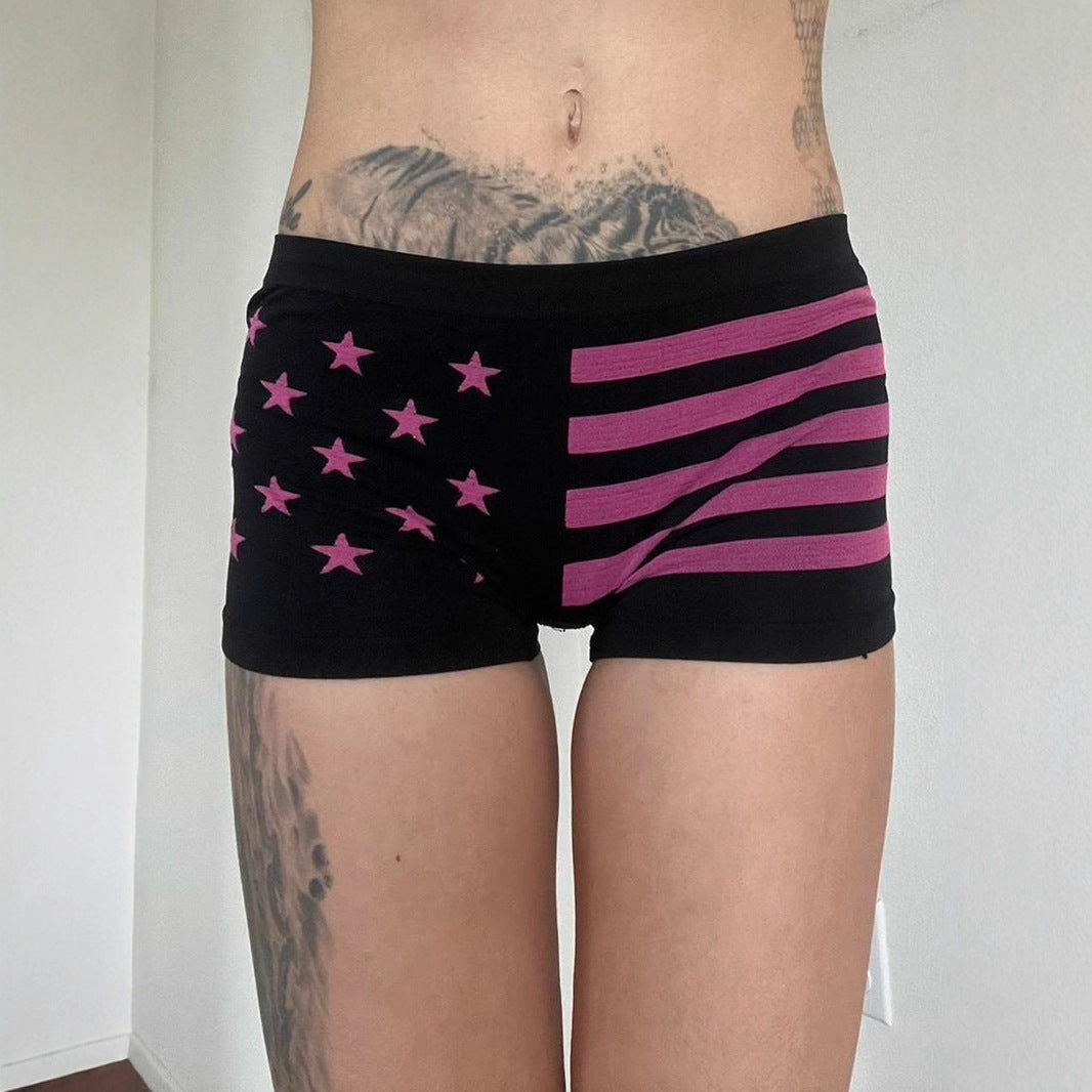 Women's Comfortable Boxershorts with Patriotic Design StylebySassy