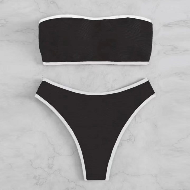 Women's Bandeau Bikini Set with Textured Design StylebySassy