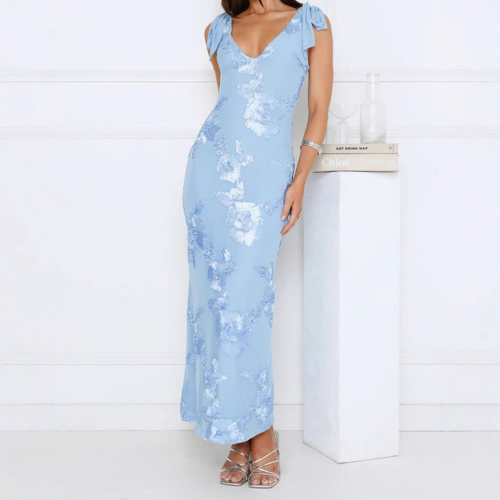 Women's maxi dress with floral lace pattern StylebySassy