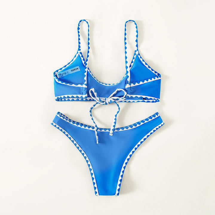 Women's bikini set with casual cut and contrasting edges StylebySassy