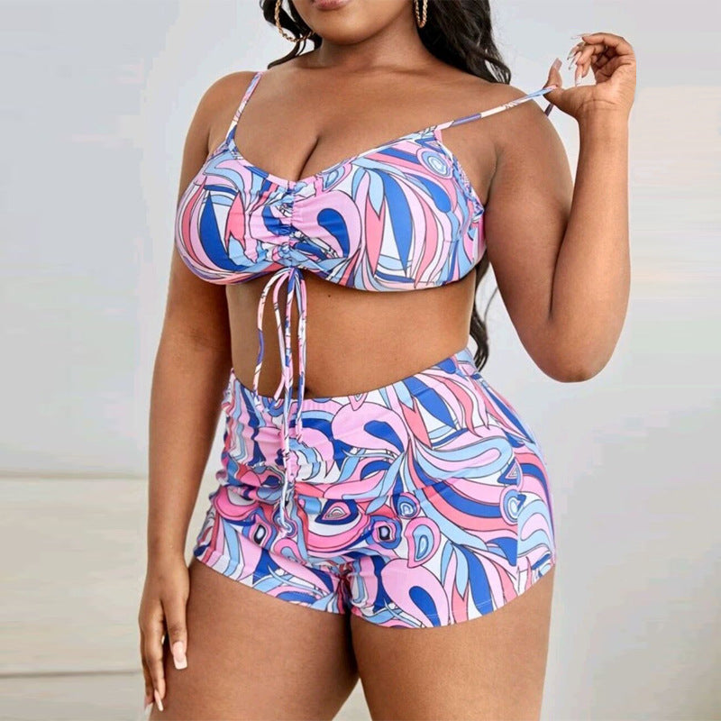 Women Two-Piece Swim Set with Sheer Cover-Up StylebySassy