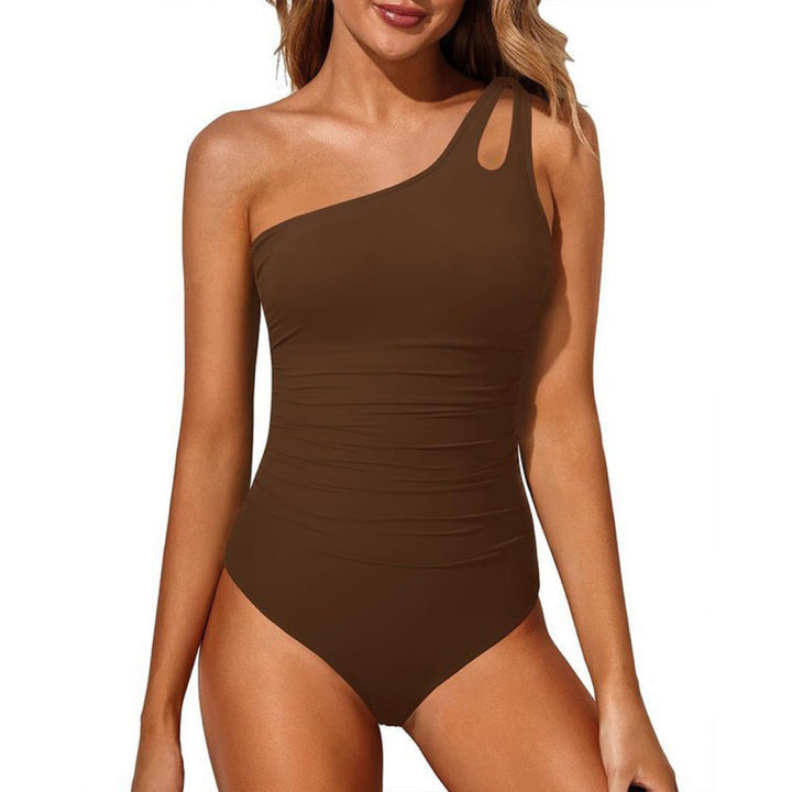Women's One-Piece Swimsuit with Asymmetrical Cut-Out Design StylebySassy