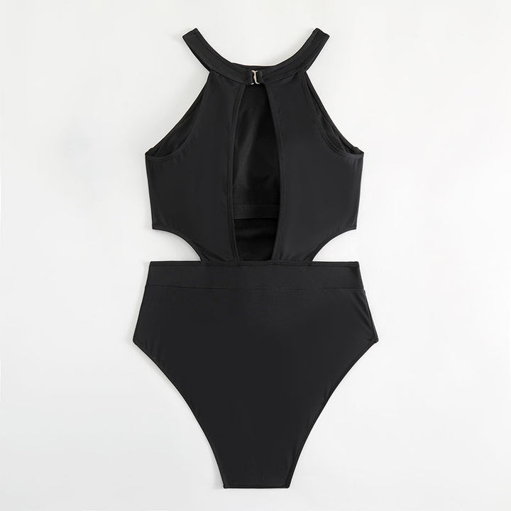 Women's one-piece swimsuit with high collar and side cut-out StylebySassy