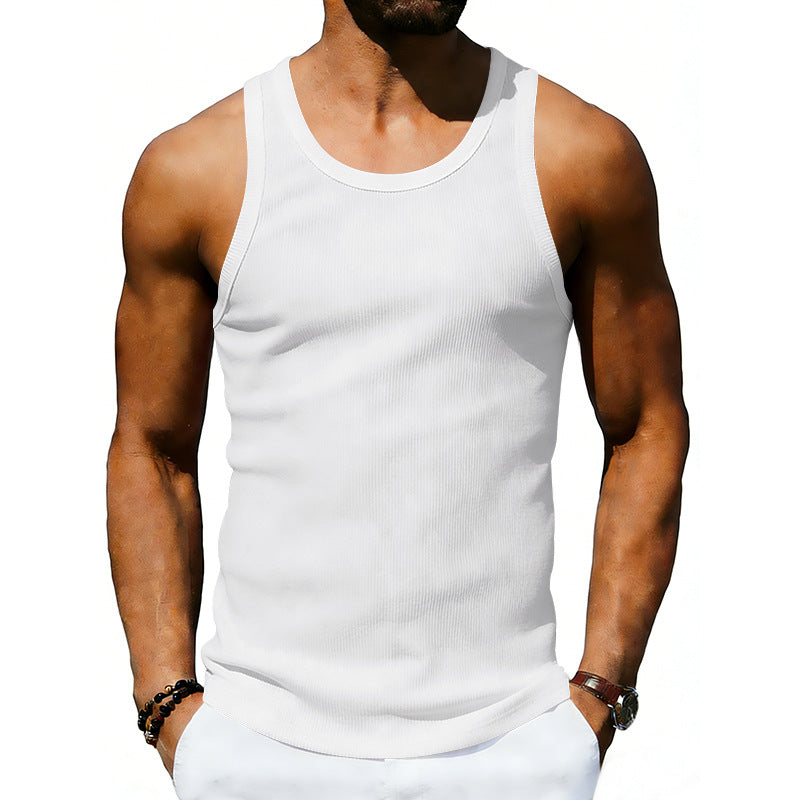 Men's ribbed casual tank top with wide straps and a fitted cut StylebySassy