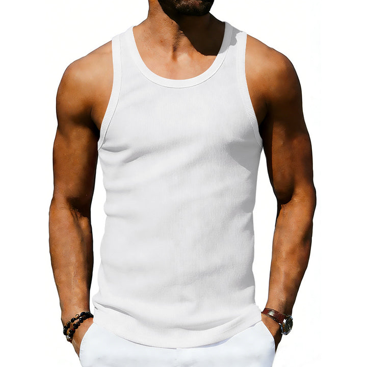 Men's ribbed casual tank top with wide straps and a fitted cut StylebySassy