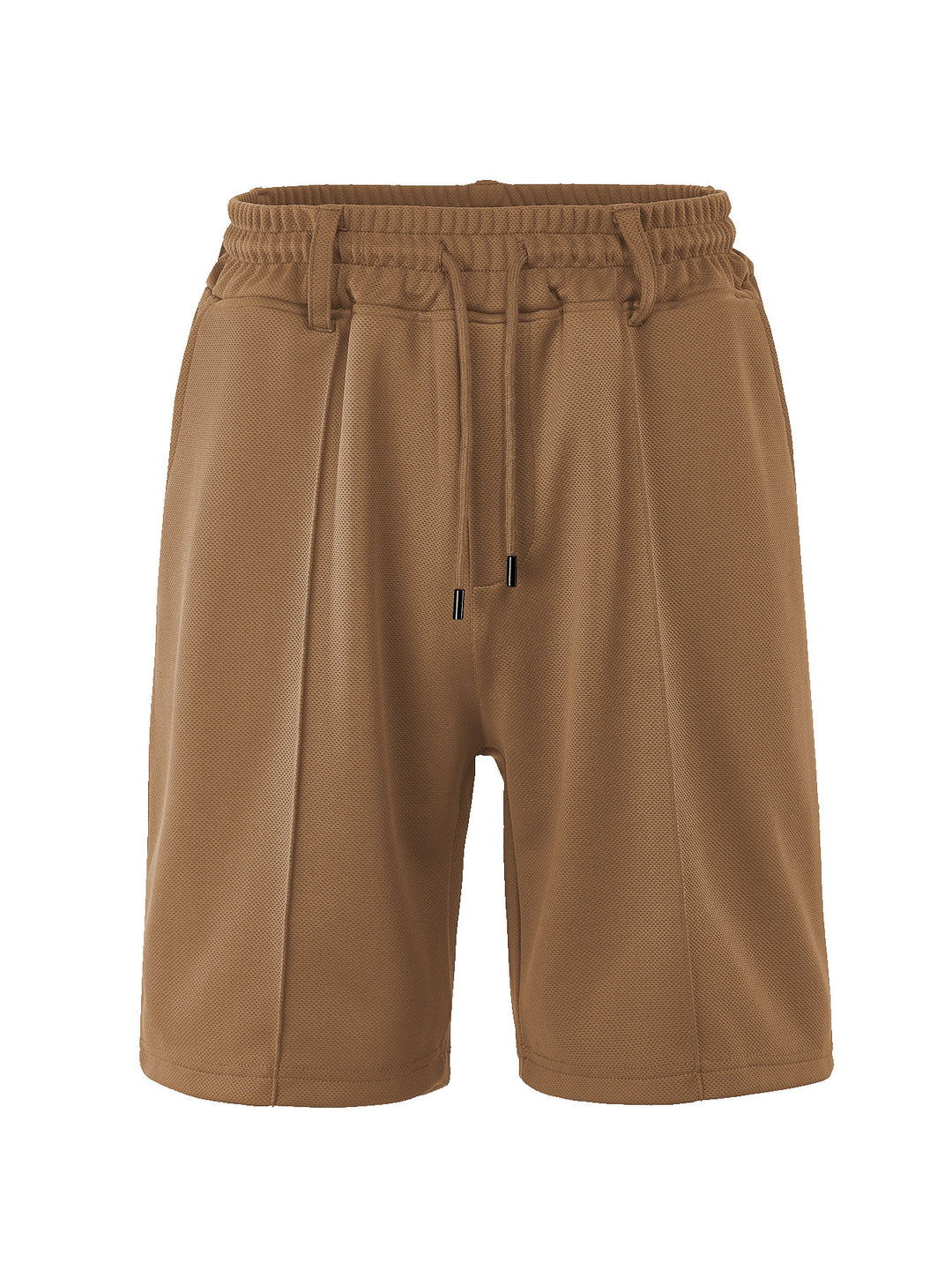 Men's knee-length sports shorts with mesh structure, elastic drawstring, and belt loops StylebySassy