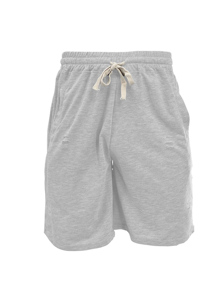 Men's casual sweat shorts with elastic drawstring waistband, side pockets, and used look StylebySassy