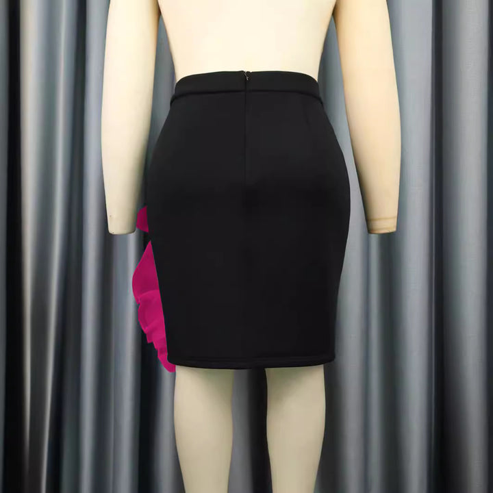 Women Elegant Skirt with Voluminous, Transparent Ruffle Hem StylebySassy