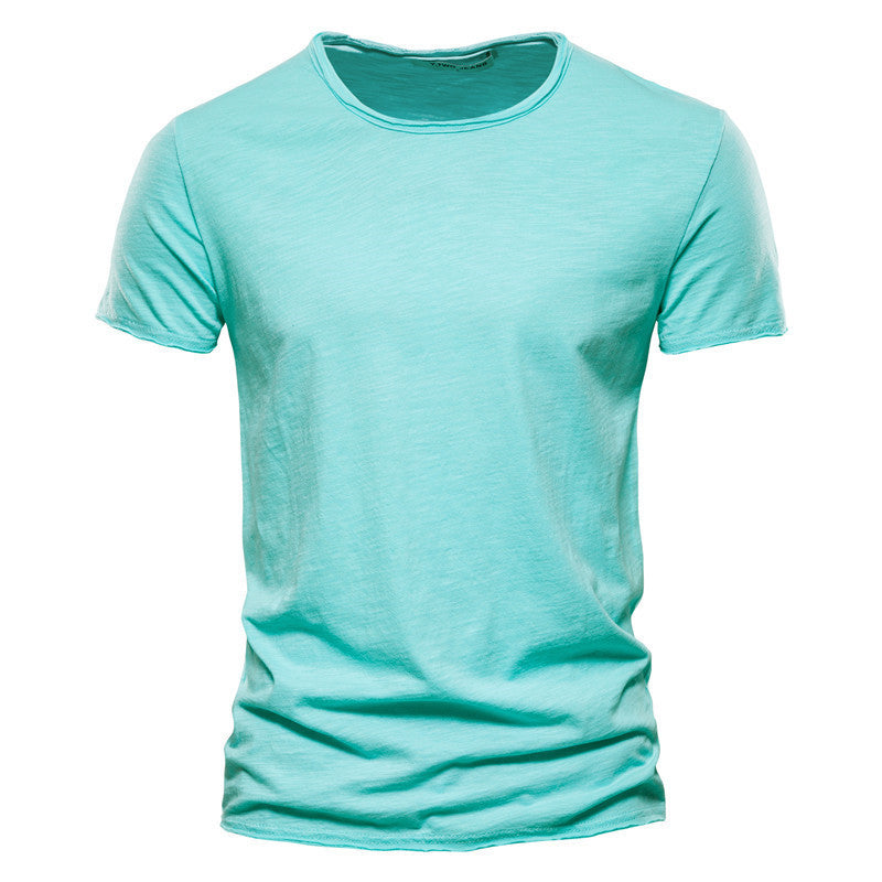 Men's lightweight cotton shirt with round neckline and slim fit StylebySassy
