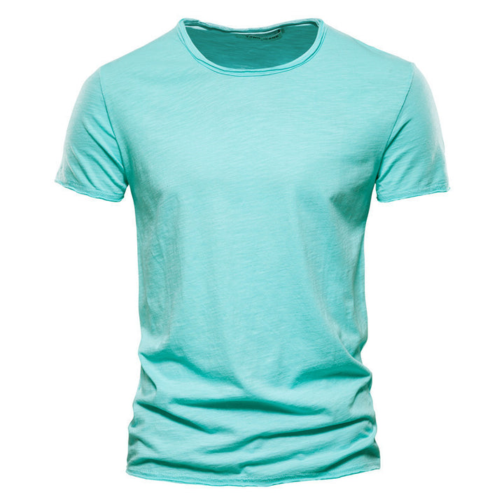 Men's lightweight cotton shirt with round neckline and slim fit StylebySassy