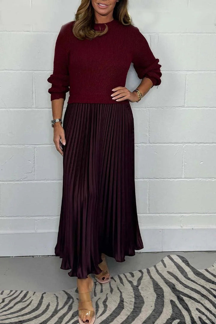 Women's nan pleated maxi skirt with elastic comfort waistband and softly falling pleats StylebySassy